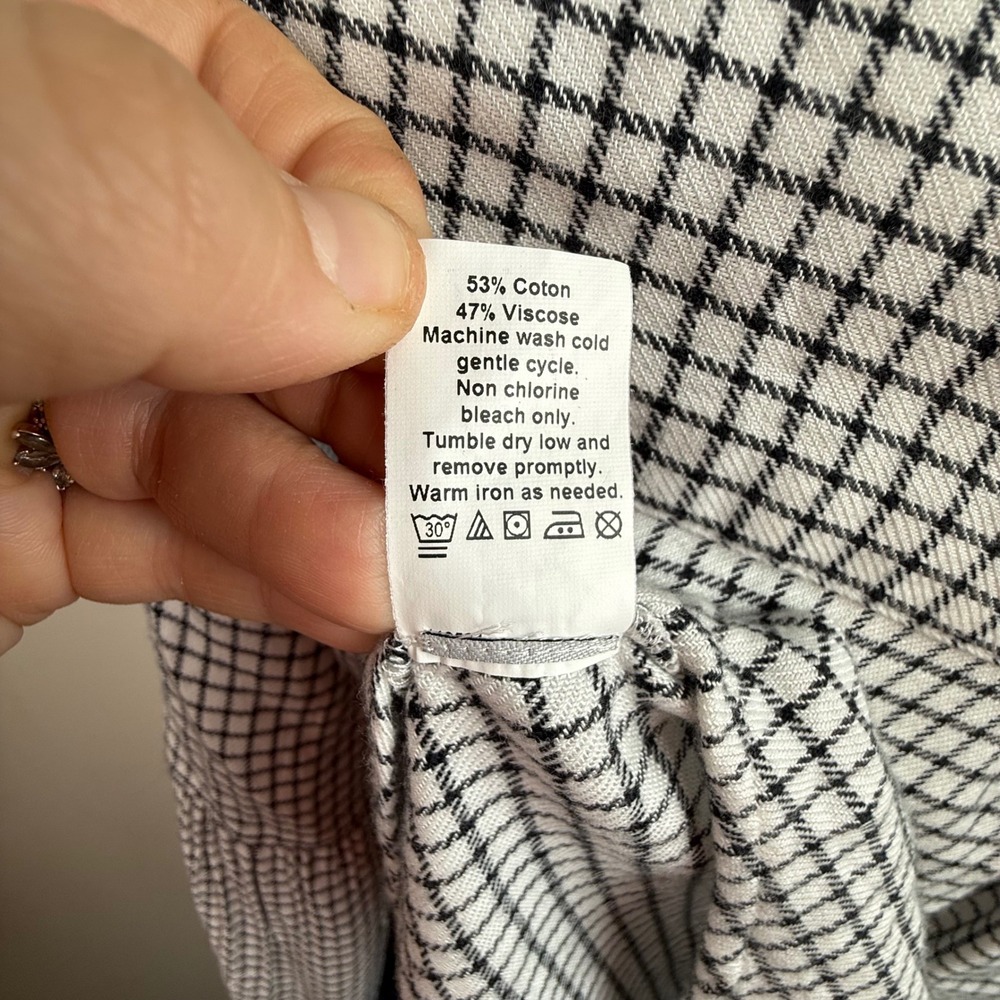 Madewell Women's Bell Sleeve Button Down Top Windowpane Sz S Boho Chic Timeless - Picture 9 of 9